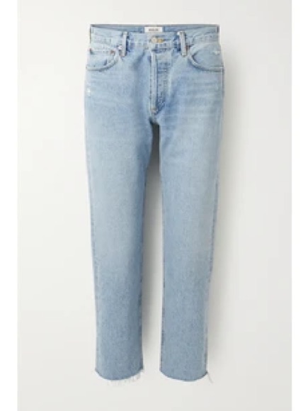Agolde Parker Cropped High-Rise Straight-Leg Jeans Denim Pants